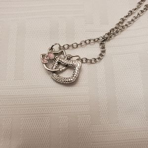 Hello Kitty Necklace silver tone
